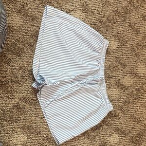 SHEIN Light Blue and White Striped Athletic Shorts